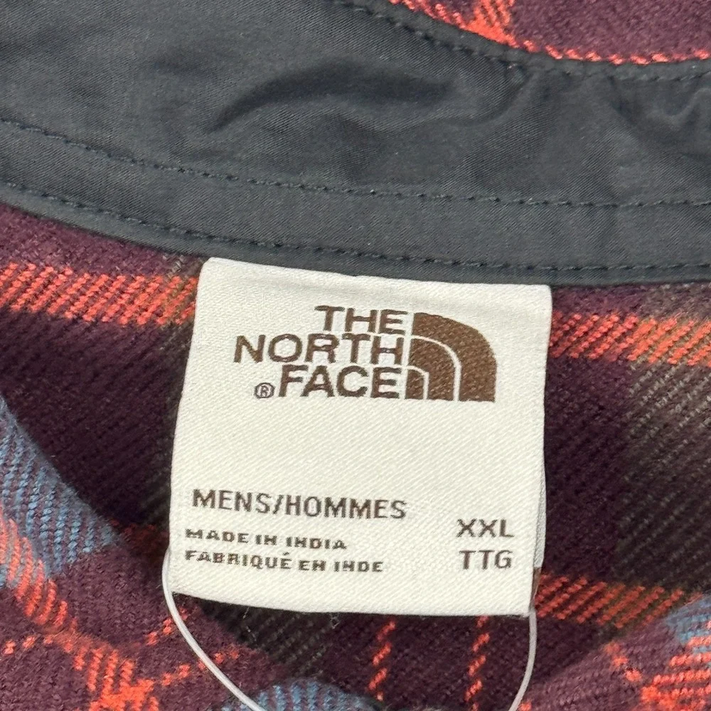 The North Face Shirt Mens 2XL‎ XXL Red Plaid Arroyo Flannel Organic Cotton NWT